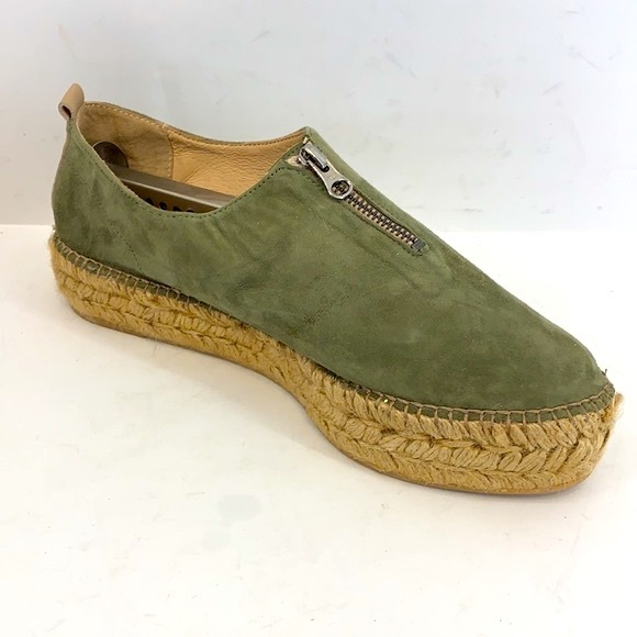 ERIC MICHAEL Serena Olive Green Suede Platform Espadrille Women’s Size: US10 - Picture 6 of 11